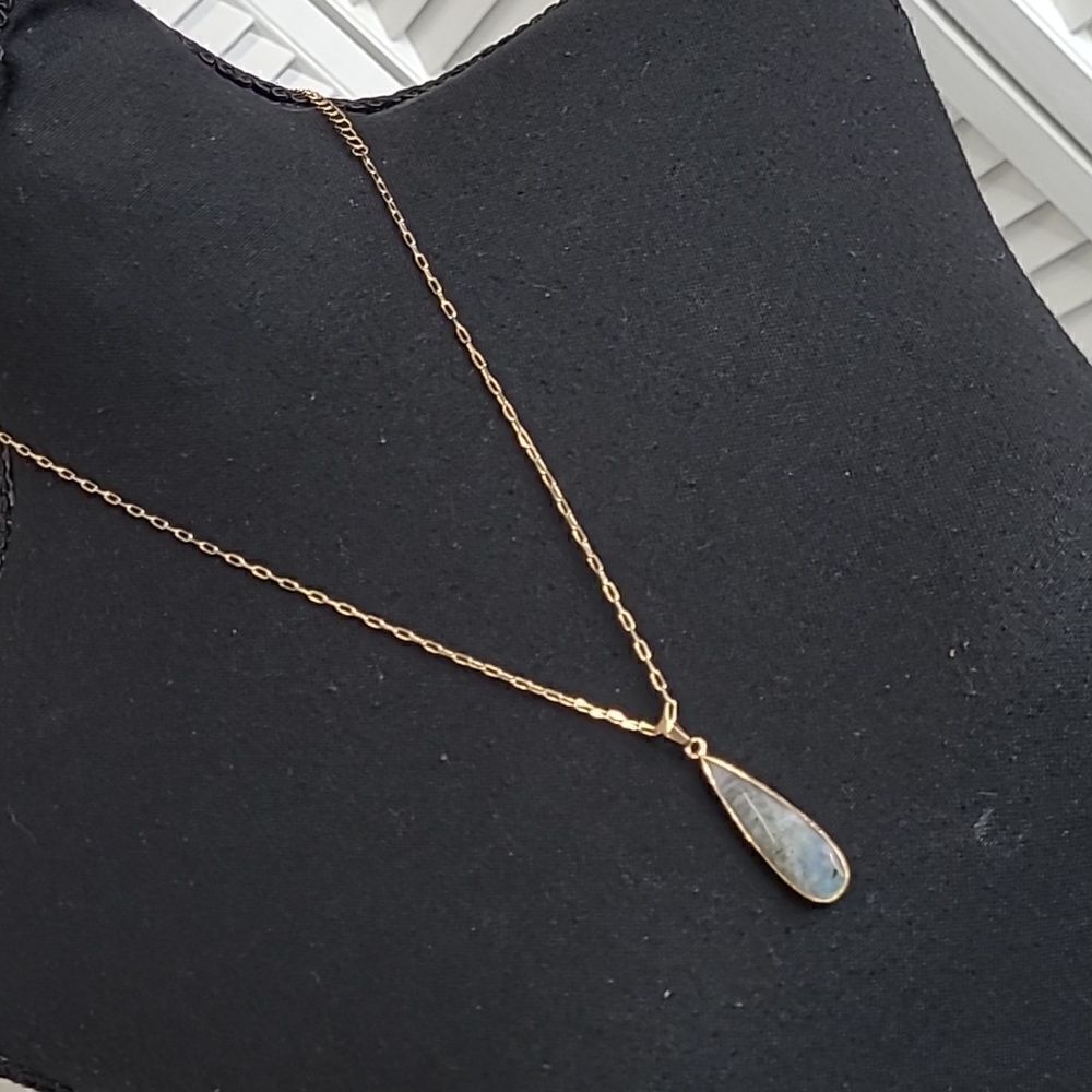 Elsie & Zoey gold Fashion genuine stone drop necklace